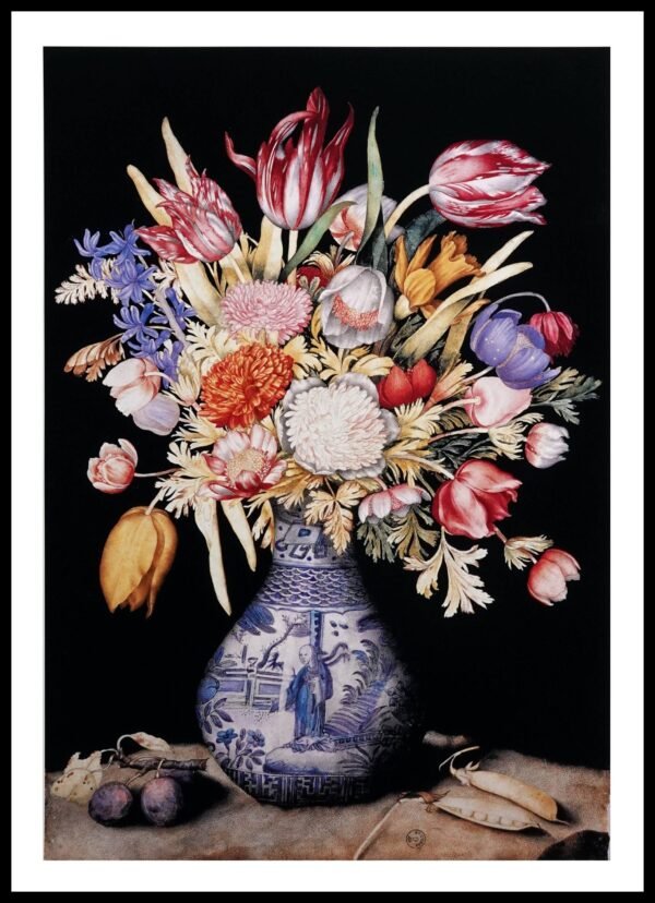 PTR GG11 Chinese Vase, Flowers, Prunes & Peas (Antique Prints)